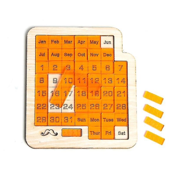 Daglig kalenderpuslespil Trækalender Spil et andet puslespil for at vise db Wood Color