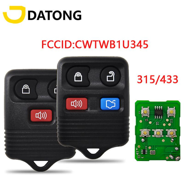 Datong World Auton kaukosäädinavain 433mhz Ford Escape F 150 Explorer 2001 2007 Cwtwb1u345 Automaattinen älykäs ohjausavain db 4 Buttons 315 Mhz