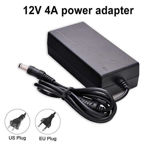 US/EU Plugg 12V/4A 48W Strømforsyning Lader Adapter for LCD Skjerm Bordlampe [db] US Plug