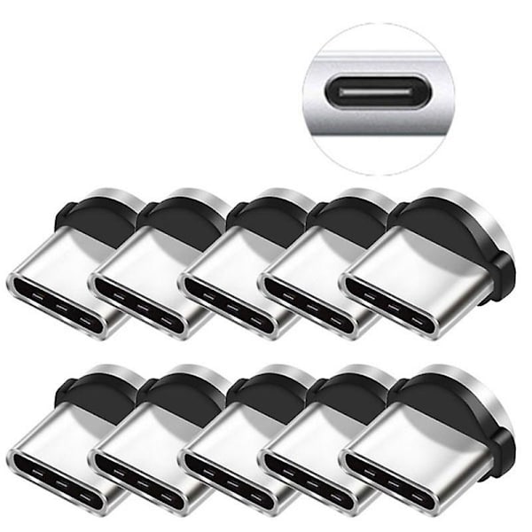10 kpl/setti pyöreä magneettinen kaapeliliitin 8-nastainen Type-c-liitin Nopea lataus Puhelimen magneettilaturin liitin