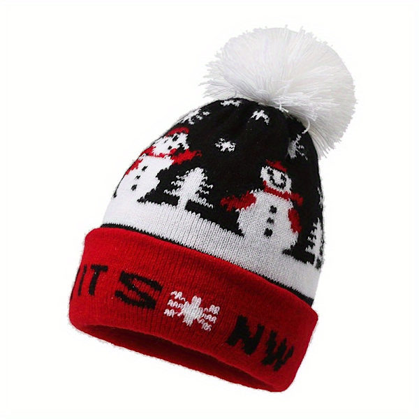 Joulunpunainen Neulotu Neulepipo Pomponilla - Täydellinen Joululahja Miehille ja Naisille db Red 2 One Size Fits All
