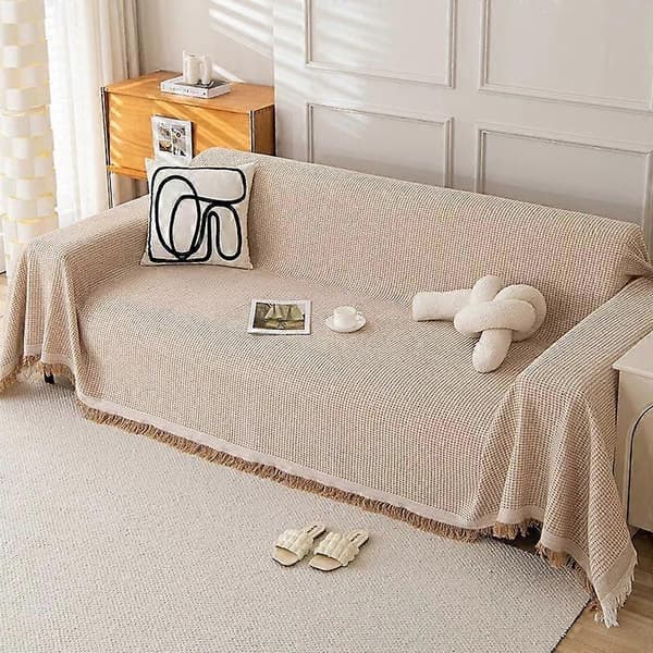 Sofahåndkle Full Dekke Stoff Bomull Campingteppe Sofapute Håndkle Fire Årstider Universal Full Pakke Sofatrekk [DB] black 90x90