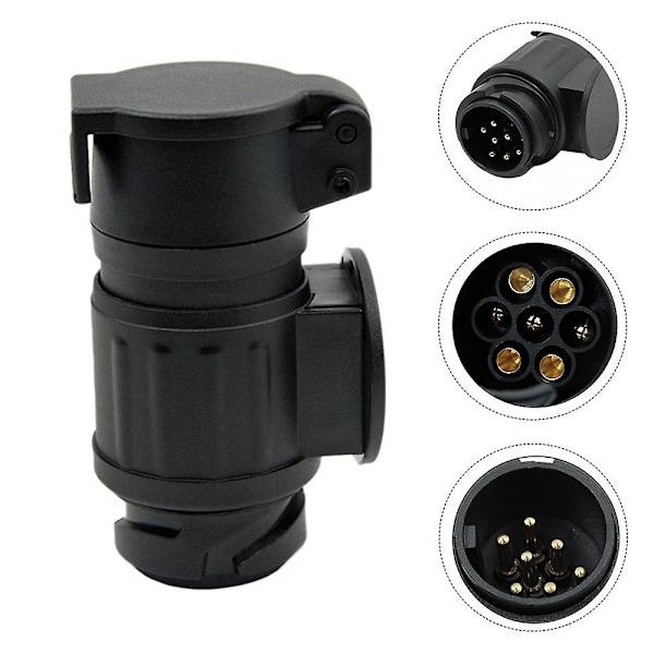 Trailer Adapter Stik 13-polet til 7-polet Trækkende Trailer Adapter Stik Trailer Adapter til Trailer R {Db} Black