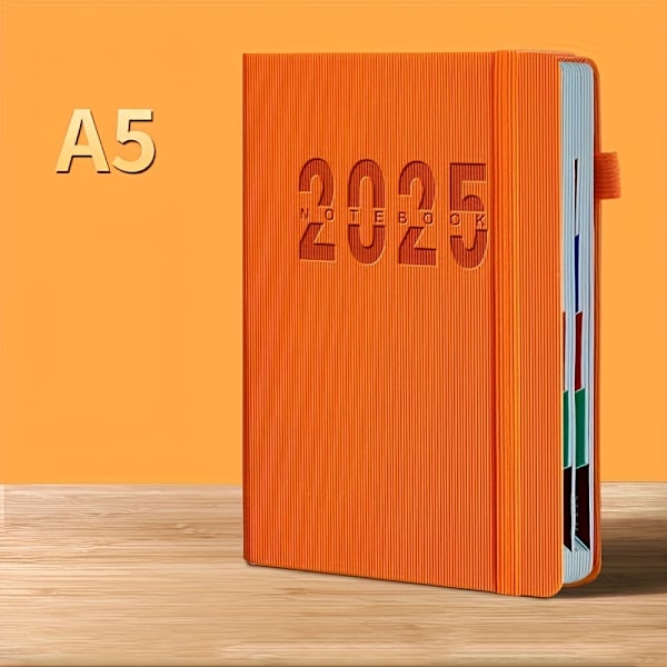 2025 Ny Kalenderlogg Självdisciplin Check In Tidshantering En Sida Per Dag 365 Dagars Plan Kontor [DB] Orange