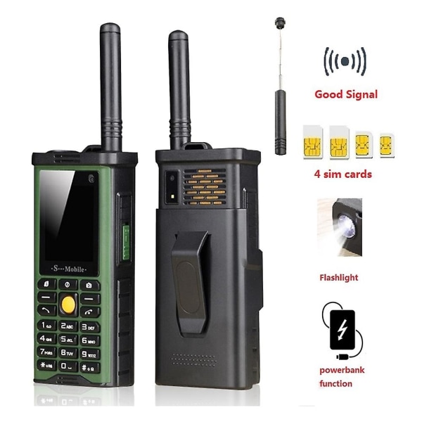 Robust utendørs mobiltelefon Big Power Lang standby-antenne Godt signal Fire Sim-kort 3d Box Speake [DB]