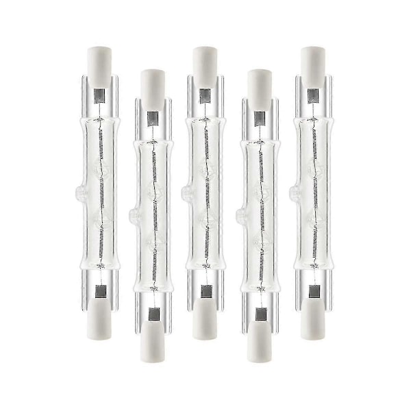 5 Pakke R7s 118mm 300w 230v, R7s Halogen Lineære Pærer, Dæmpbare Halogenlamper Til Byggeplads [DB]