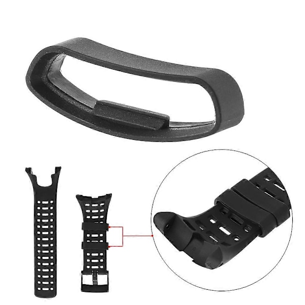 Luksuriøs Gummi Sikkerhetsklokke Armbånd Lås Ring Loop Feste For SUUNTO CORE [db]