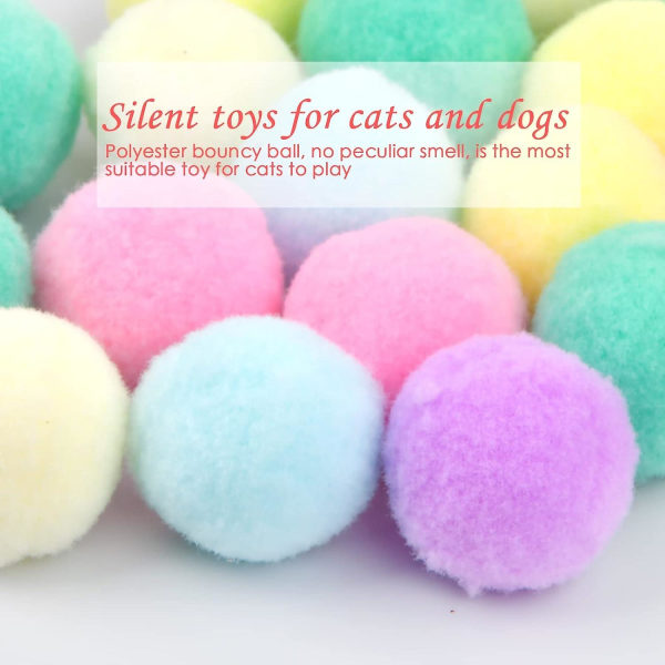 20 kappaletta lelupalloja kissoille, Pompom Cat Plush Ball Fur Cat Elastic Ball for Cats [DB]