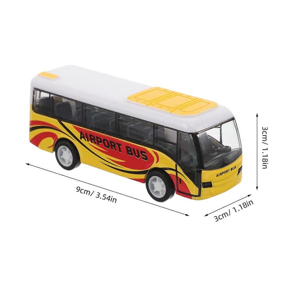 Gul Bus Legeringsmodel Legetøj til Fest Træk Tilbage Racerbil [DB]