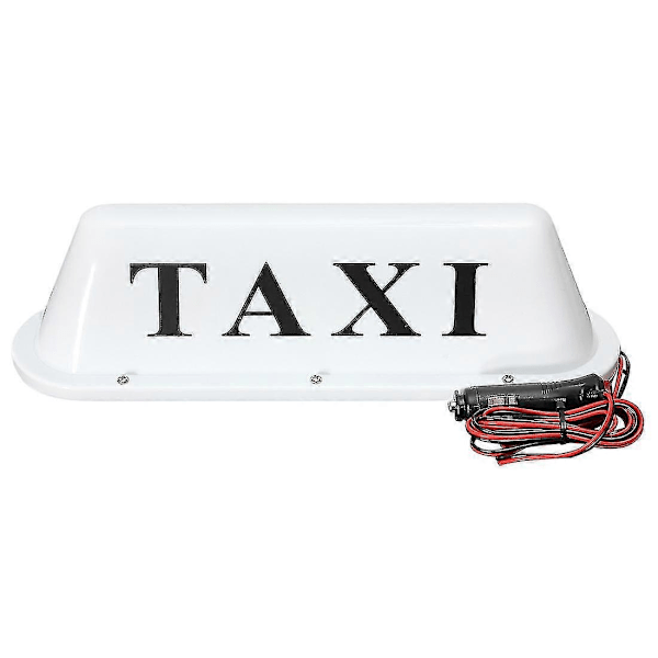 Valkoinen vedenpitävä taksi magneettinen pohja katto auton taksi LED-kyltti valaisin 12v PVC [DB]