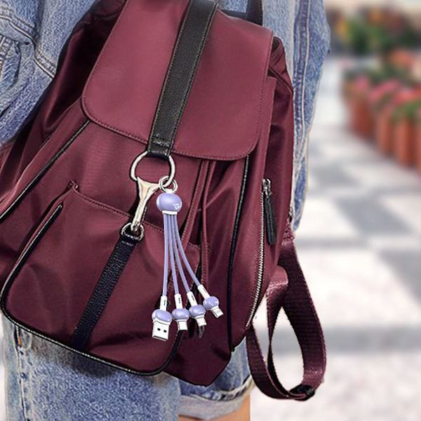 Nopea monilatauskaapeli Kestävä Kannettava 15cm Silikoninen Joustava Matkapuhelimen USB-latauskaapeli db Red