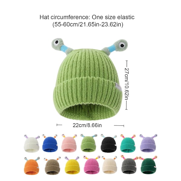 Monster Tentacle -hattu, söpö hehkuva pieni hirviö neulottu hattu, talvi vanhemman ja lapsen söpö hehkuva pieni hirviö hattu [DB] Beige
