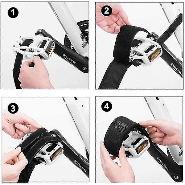 Cykelstropper Pedal (4 stk), 2 par cykelpedalstropper Pedal Toe Clips Stropper Tape Anti-slip Pedaler Doubl db