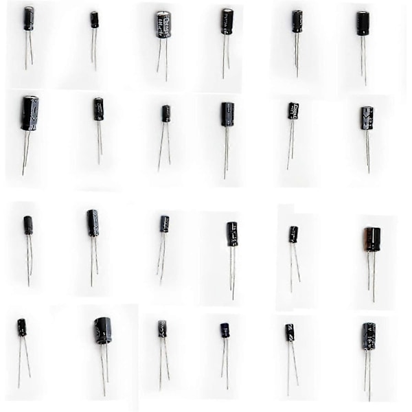 500 Stykker Aluminium Kit Scope Elektrolytisk Kondensator Sortimentboks Indeholder 0,1uf-1000uf [Db]