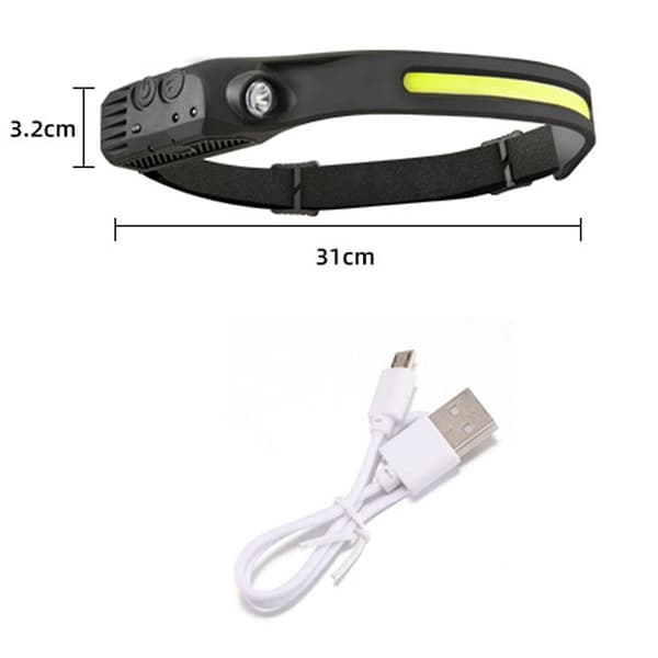 Bn-otflp LED-hodelykt, oppladbar, IPX4 vanntett, lett hodelykt DB