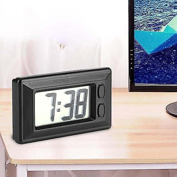 Ultratunn digitalklocka, självhäftande LCD-digital elektronisk klocka med kalenderdisplay (glöder inte (FW)