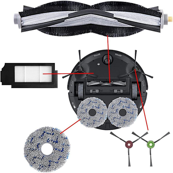 X1 Plus -robotti-imurin varaosat: Sivuharja, HEPA-suodatin, moppi, pölypussi [Db] Photo Color