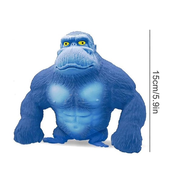 DB Squishy Monkey Anime Figurine Latex Monkey Gorilla Leke Jungeldyr Figur, Voksne Squishy Gorilla Stress Leke Blue