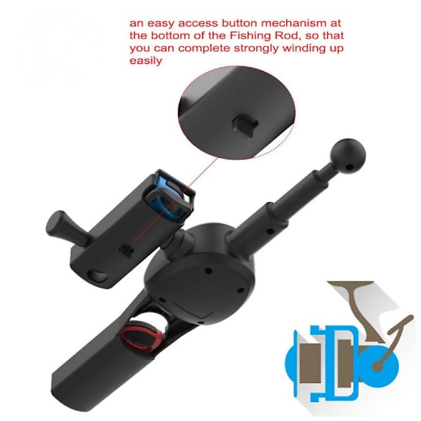 [Ny oppgradering] Fiskestang for Nintendo Switch, fiskespillaccessoirer kompatibel med Nintendo Switch Legendary Fishing - Nintendo Switch Ace Angler/