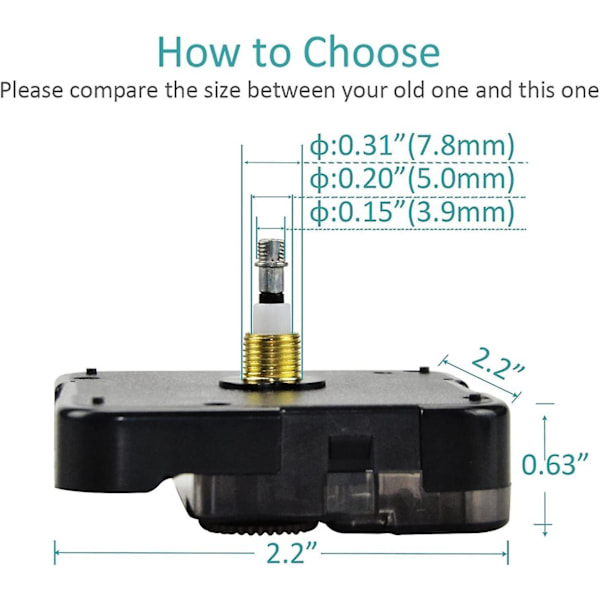 Quartz DIY Vægurs Bevægelsesmekanisme Batteri DIY Reparationsdele Udskiftning med Viser [DB]