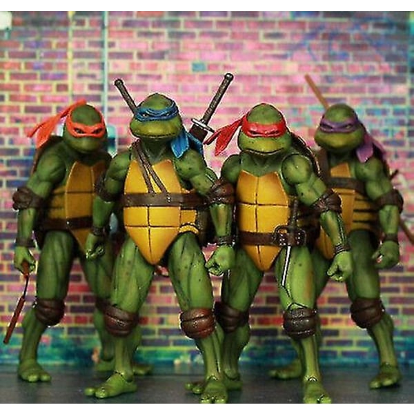 Ninja Turtles 1990 film 7" Neca Tmnt Teenage Movable Toys Mutant Action Figur Presenter för barn Db Donatello