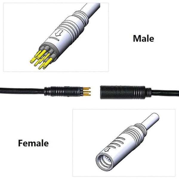 130cm 9-pins E-sykkel Motor Kabel Elektrisk Sykkel Hunn Forlengelseskabel for Bafang [DB]