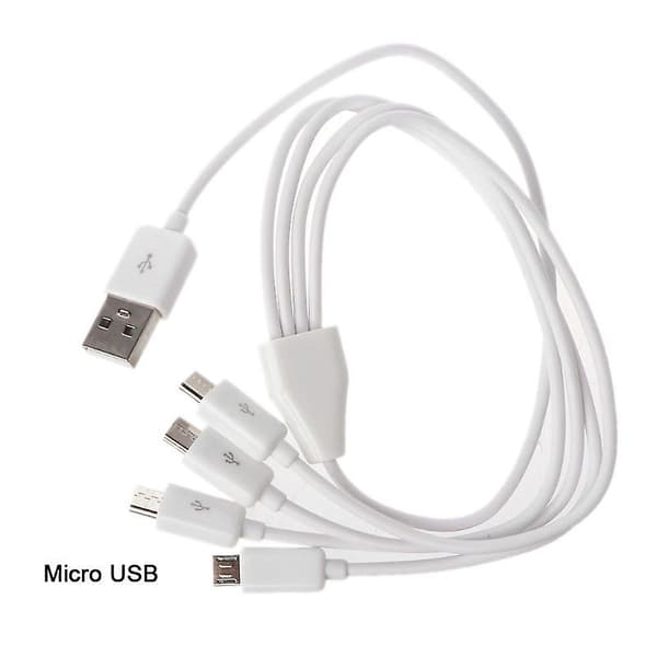 Usb 2.0 A Han til 4 Micro Usb Han Y Splitter Kabel Til Power Bank [DB] White