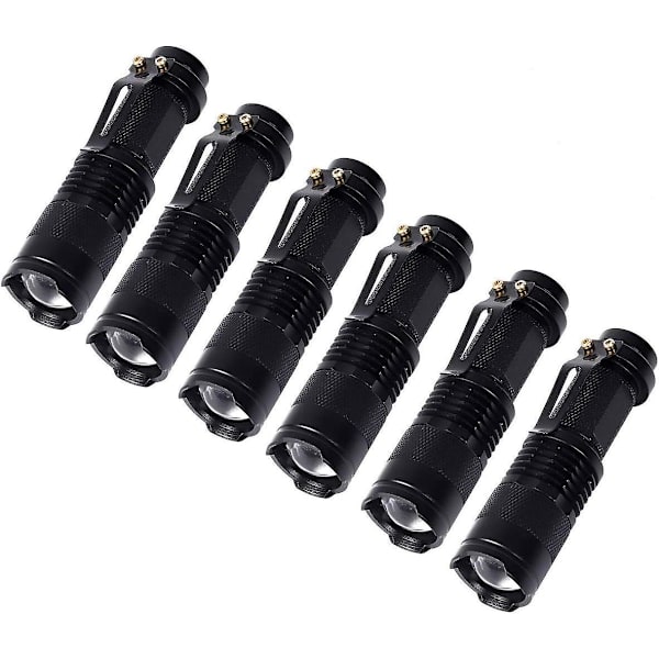 Liten Mini Single Mode Led Ficklampor Aa Batteri 1 Läge Ficklampa Paket Om 6