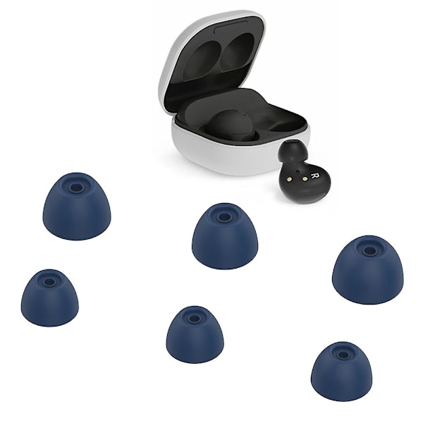 6 stk. udskiftningsørepropper i blødt silikone til Samsung Galaxy Buds2 DB Blue Style A