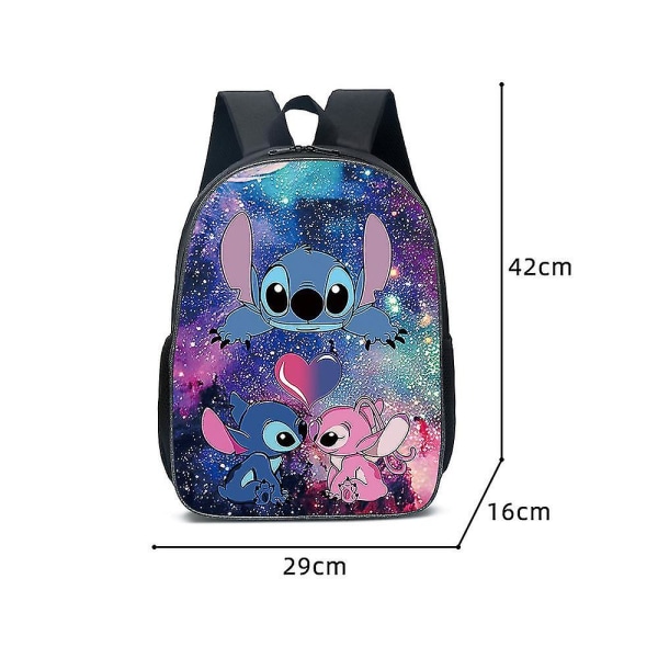 3pcs Boys Girls Kids Cartoon Stitch Backpack Crossbody Lunch Bag Pencil Case Set Travel School Bag DB