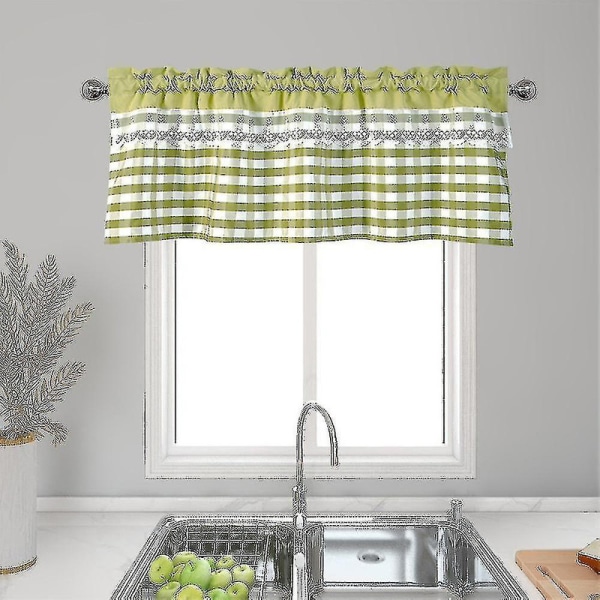 Kjøkkengardiner Dekor Vindugardin Luksus Cafe Valance Topper Gardiner A db Yellow Green 74cmx90cm