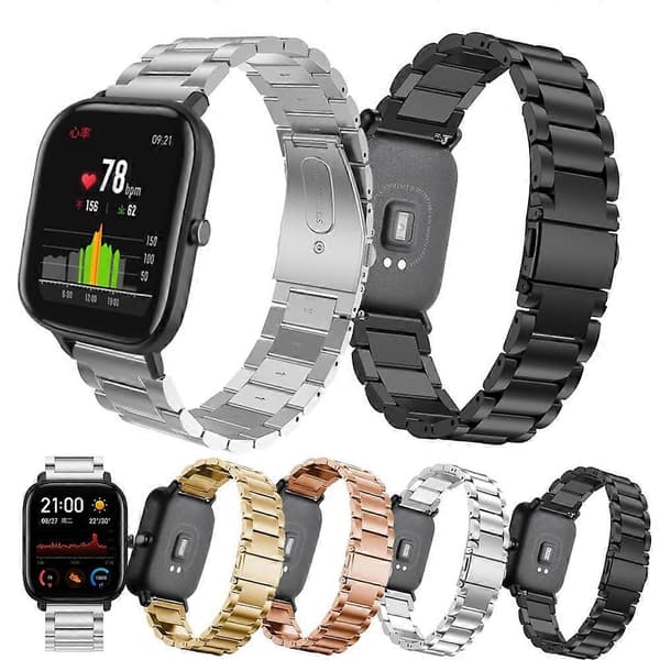 20 mm udskiftningsrem i rustfrit stål til smartur til Huami Amazfit GTS - [DB] Multicolor Black