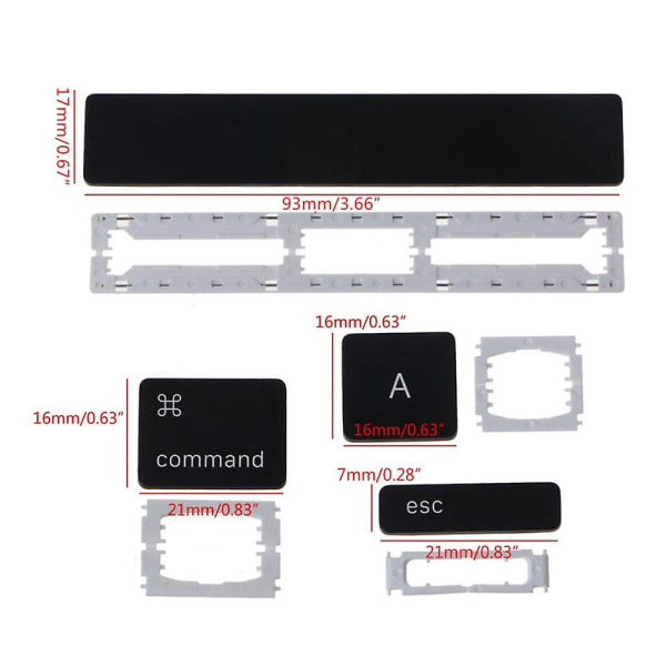 Keycaps Nycklar Clips Gångjärnsbyte för Macbook Pro Retina 13" 15" A1706 A1989 A1707 A1990 A1708 db Space bar