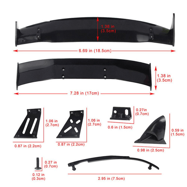 For 1/10 Rc Drift Car Bak Drift Road Body Spoiler Wing Universal Parts Tilbehør