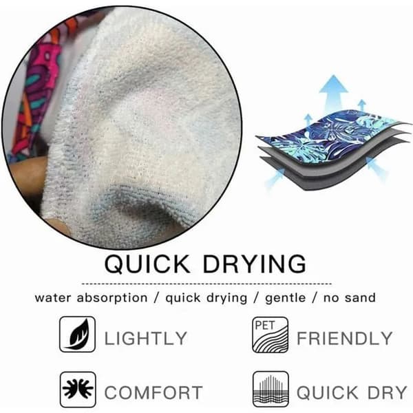 Surf Poncho Mikrofiber - Hurtigtørrende - Ekstra Stor Hætte - Optimal Komfort (DB)