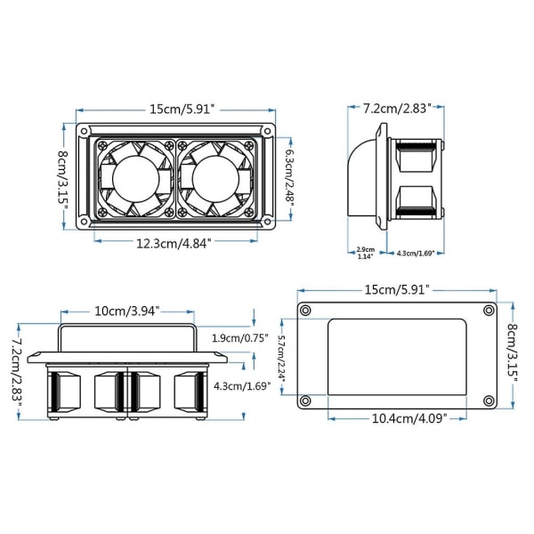 Db Caravan Kjøkkenvifte Innvendig Sideluft Ventilasjonsvifte Rv Universal Avtrekksvifte White Low power