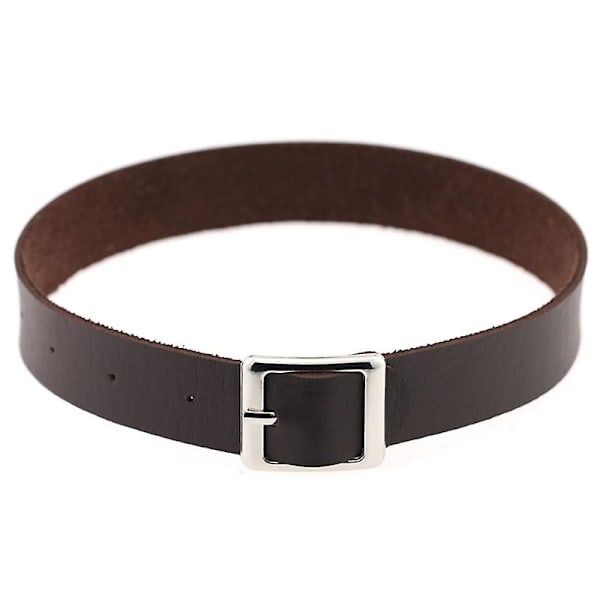 Halskæde Punk Retro Kunstlæder Spænde Choker Halskæde Til Dating Light Coffee