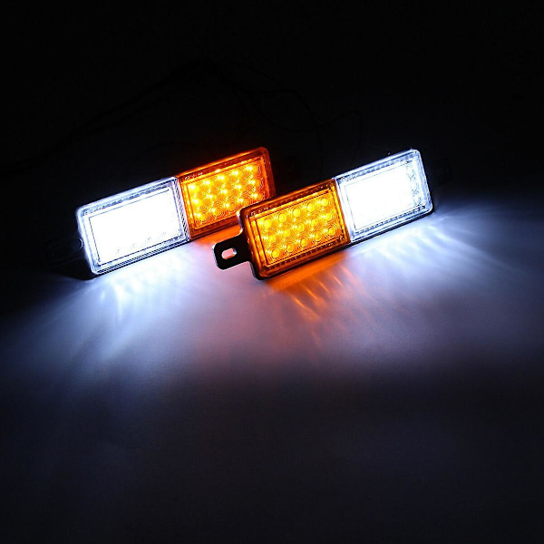 2X Universal 30 LED Bullbar Frontblinklys Sidemarkerlampe 10-30V Parklys [DB] Amber  White