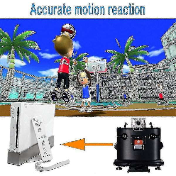 2 Motion Plus Adapter Sensor för Wii Remote Controller, Motion Plus Adapter Accelerator Ersättning för Wii Motion Plus Adapter-Yvan [db] Black