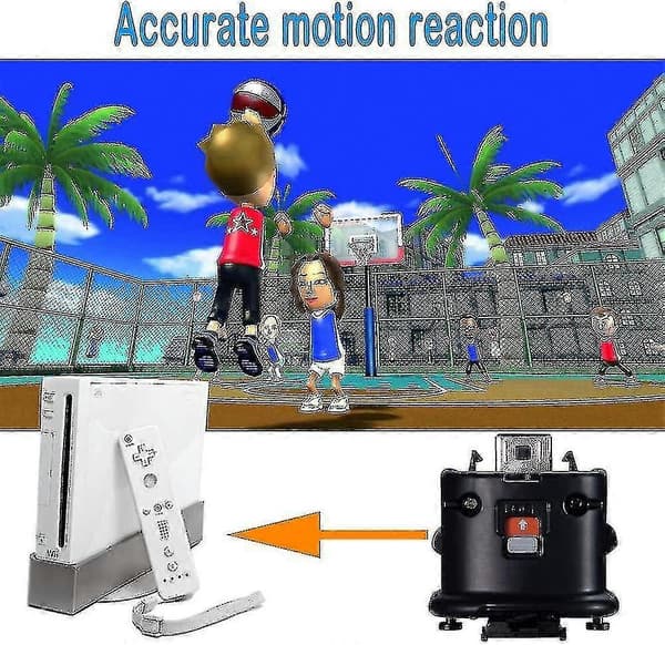 2 Motion Plus Adapter Sensor til Wii Remote Controller, Motion Plus Adapter Accelerator Erstatning til Wii Motion Plus Adapter-Yvan [db] Black