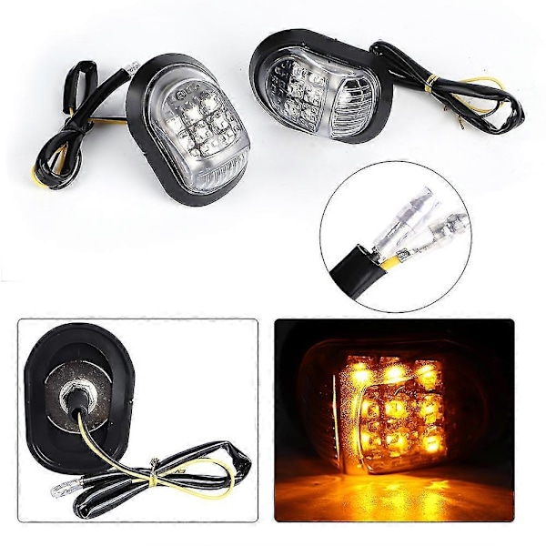 Universal 9LED Motorcykel Blinkers Ljus - Gul 12V [DB]