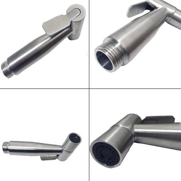 Bidet Toiletspray 304 Rustfrit Stål Med T-adapter 1,5m Ekstra Slange Og Holder Bidet Wc Håndbruser (t-adapter)
