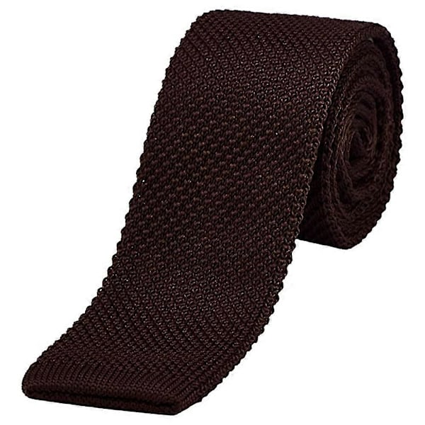1 stk Strikket Stoff Sløyfe Strikket Sløyfe Halsduk Vaskbar Smal Jersey Ensfarget Flat Sløyfe Smal Flat Hode Kaffe db