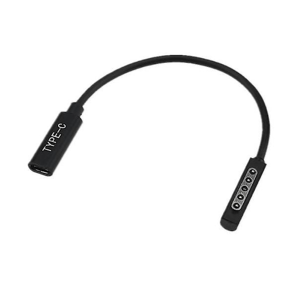 Type C Opladningskabel USB C Hun Adapter Konverter til Microsof Surface Pro 1/2 [DB] black