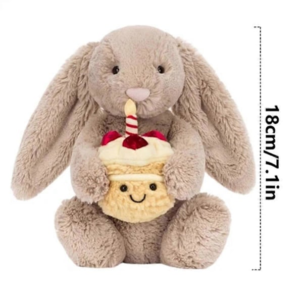 Fødselsdagskage Kanin Plysdyr, Bashful Beige Kanin Blødt Udstoppede Dyr Legetøj Fødselsdagsgave til Børn & Voksne [DB] Bunny
