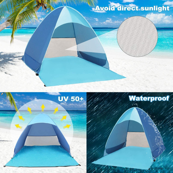 Pop-up tält, strand camping tält hopfällbart utomhus lätt vattentätt tält
