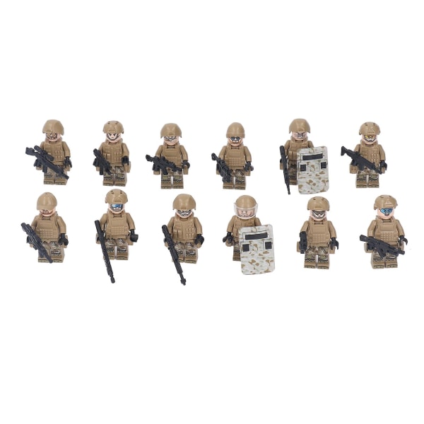 12 stk. Soldater Blok Minifigurer Forskellige Outfits Rustning Mænd Action Minifigurer Til Børn M8019 Højde 4,5 cm / 1,8 tommer Db