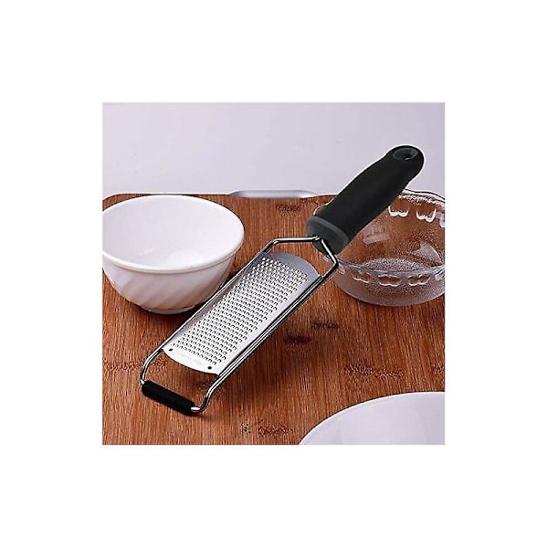 Rostfritt Stål Ost Rivjärn Med Ergonomiskt Mjukt Handtag Citron Ingefära Potatis Skovla (svart)