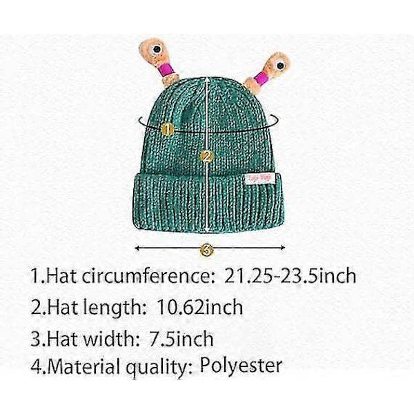 Vinter Forældre-barn Sød Glødende Lille Monster Strikket Hat, Sunny Sød Monster Beanies Cap, Sjov Glødende Monster Strikket Hat DB Gray