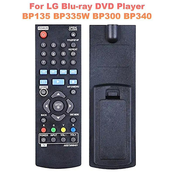 Fjernkontroll Akb73896401 for Lg Blu-ray Dvd-spiller Bp135 Bp335w Bp300 Bp340 [DB] black